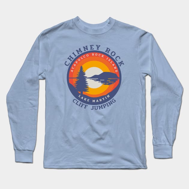 Chimney Rock • Acapulco Rock Island • Lake Martin Long Sleeve T-Shirt by Alabama Lake Life